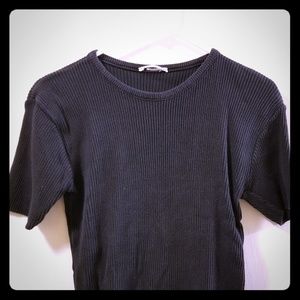 Vintage Navy Ribbed Basic Top